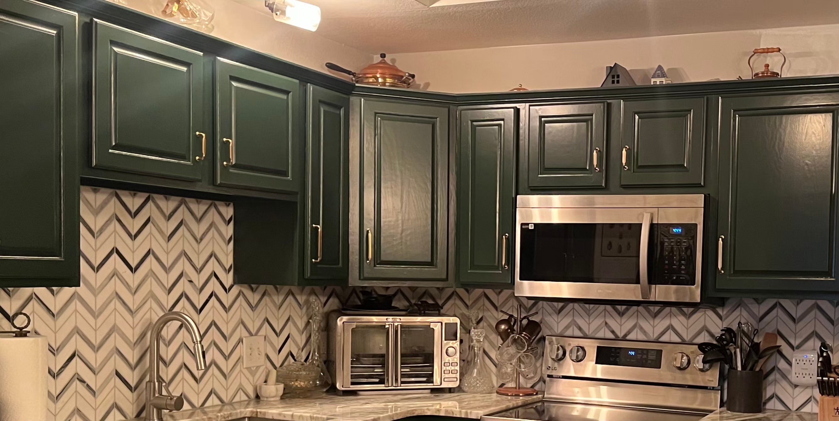 Cabinet Refinish — Roycroft Bottle Green